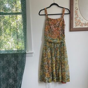 Vintage Floral Garden Party Dress w/ Matching Jacket